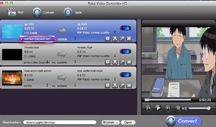 convert video with subtitles and audio track on Mac